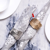 Myra leaf napkin ring s/4 gold