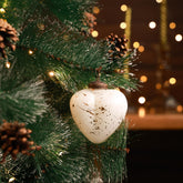 Golden Snow Heart Ornament