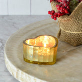 Dazzle heart candleholder golden