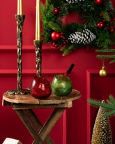 Tinsel Candleholder Green