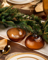Dazzle Lid Candleholder Amber