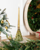 Tinsel Tree Candleholder Green A