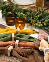 Aquila Travertine Napkin Rings S/4