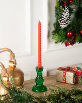 Tinsel Candleholder Green S