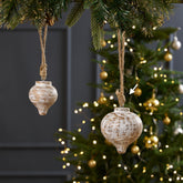 Cedar Belly Ornament White L