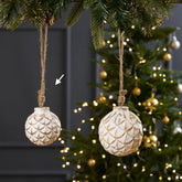 Cedar Ribbed Ornament White S