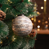 Mist Ribbed Ornament Grey L
