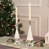 Stella Glass Tree Candleholder White S