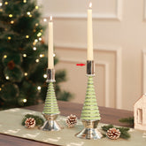 Stella Glass Tree Candleholder Green L