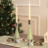 Stella Glass Tree Candleholder Green S
