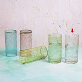 Flora drinking glass clear L