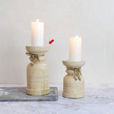 Olivia wooden pillar candleholder L