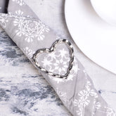 Myra heart napkin ring s/4 silver