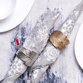 Myra leaf napkin ring s/4 silver