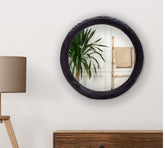 Mia round wall mirror black