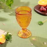 Evara Vintage Wine Glass Yellow 15% Off