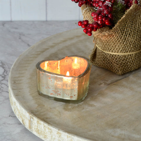 Dazzle heart candleholder silver