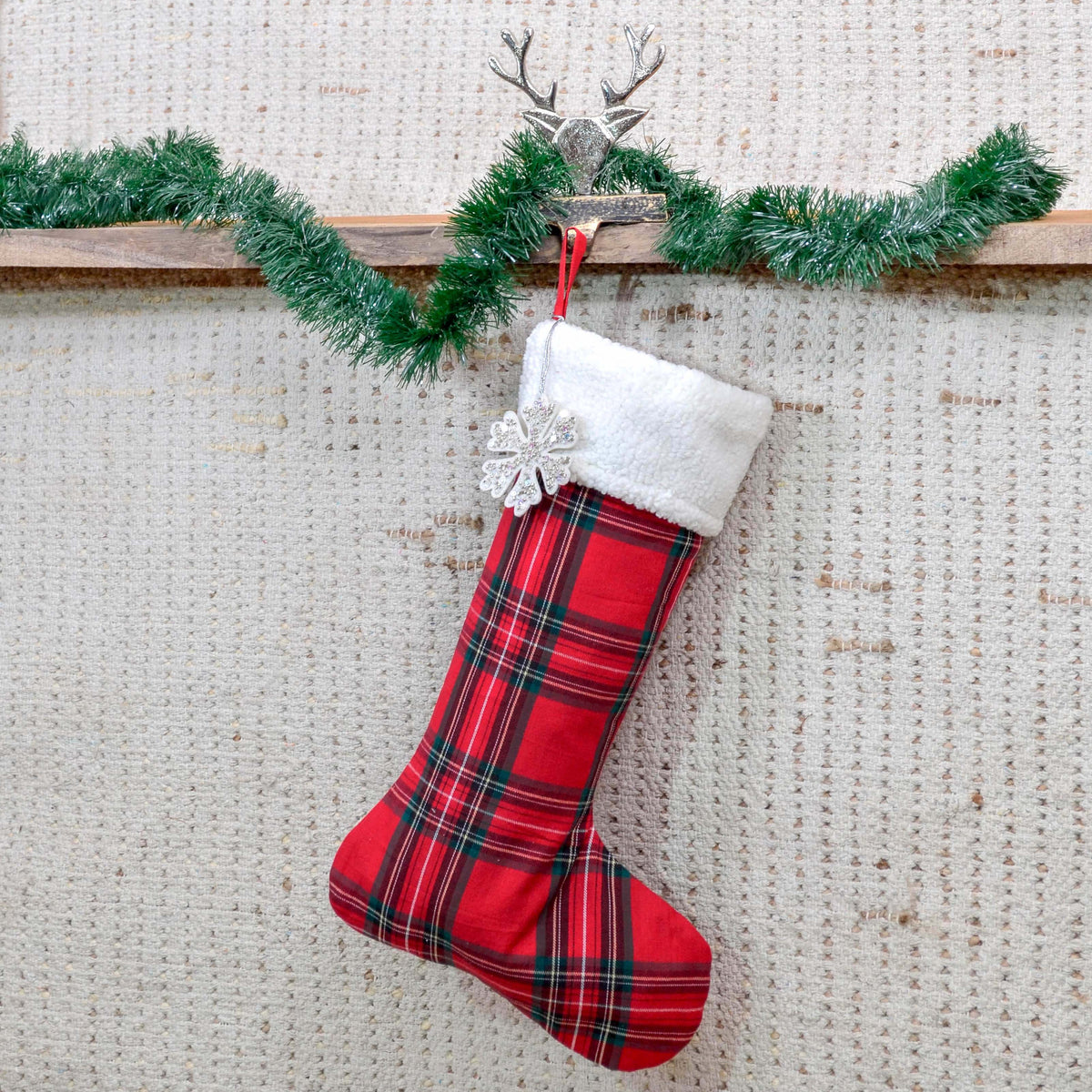 Holly checkered stocking