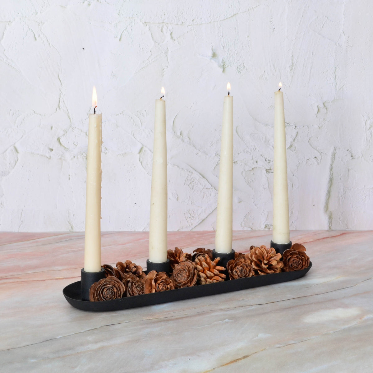 Ebony 4 candleholder