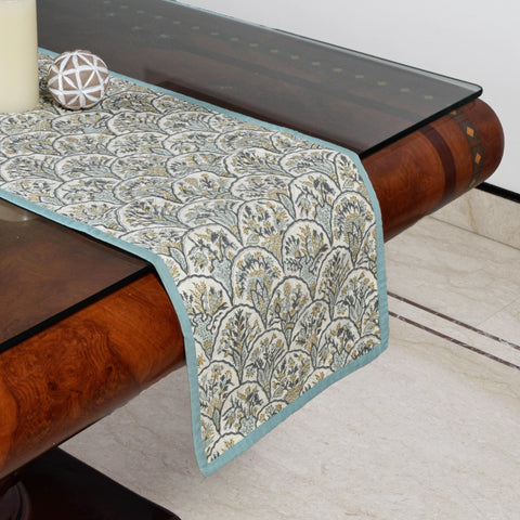 Earthy block print table runner