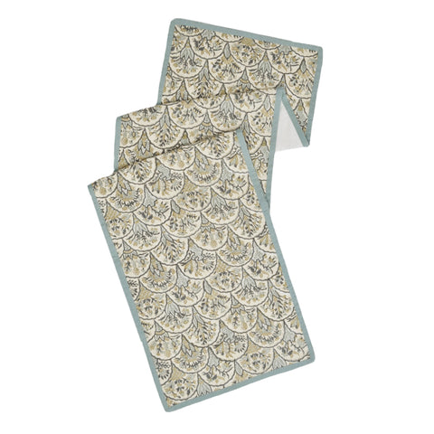 Earthy block print table runner