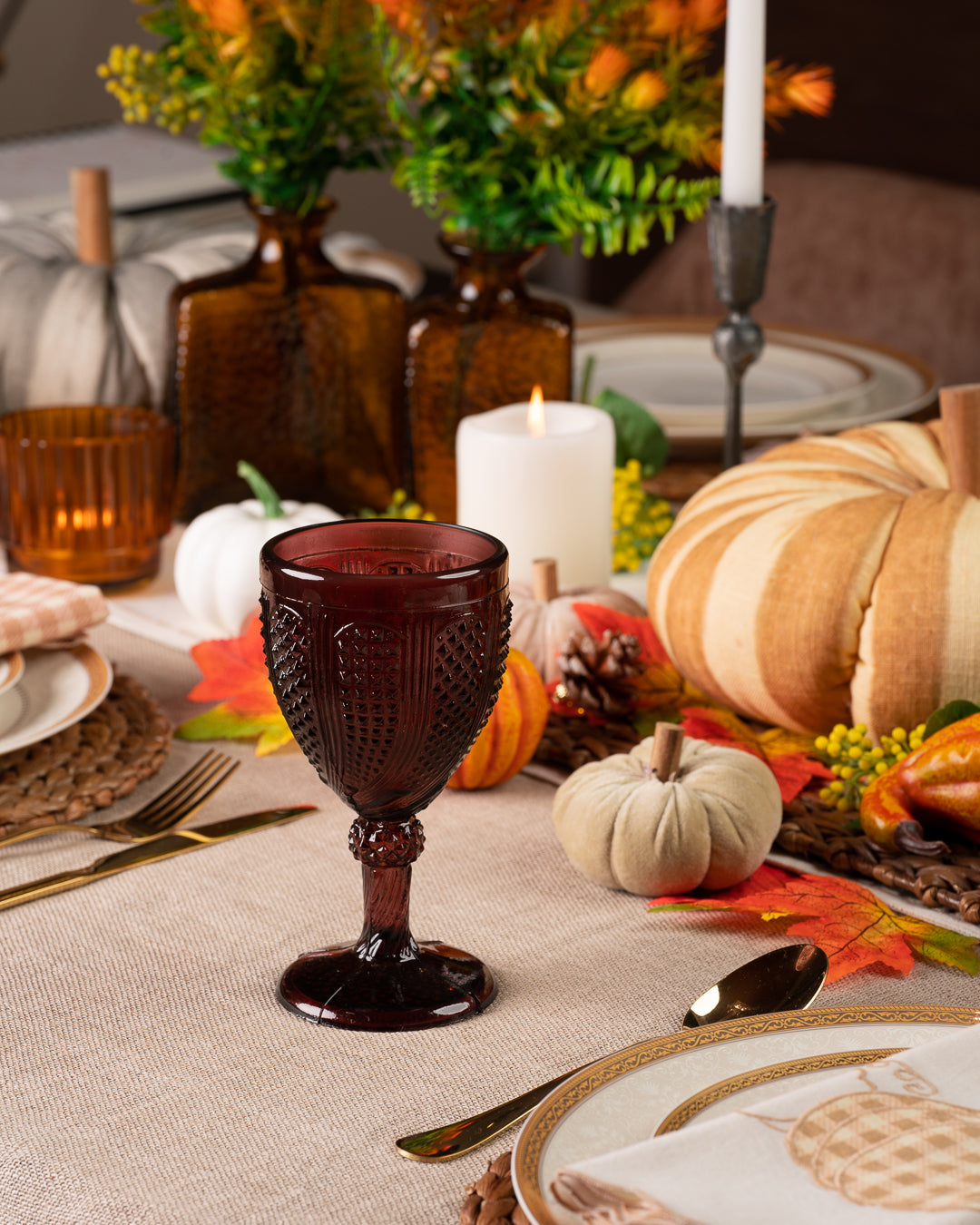 Norma Wine Glass Burgandy