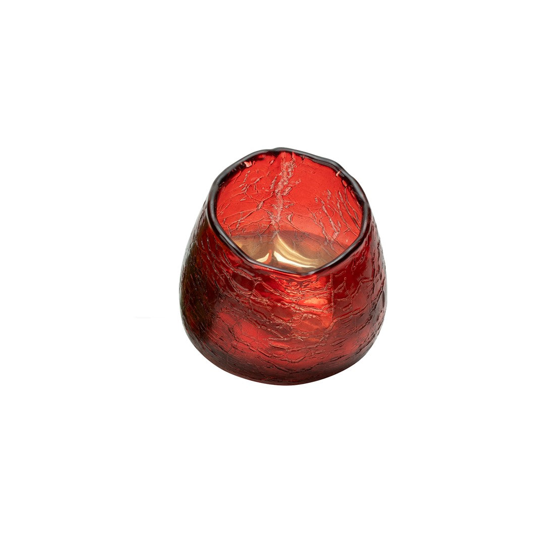 Tinsel Candleholder Red