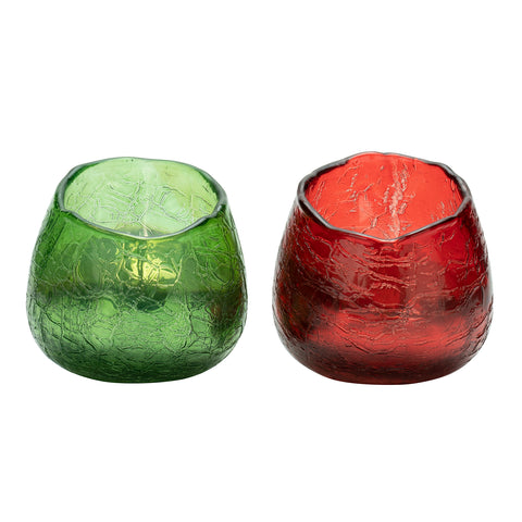 Tinsel Candleholder Red