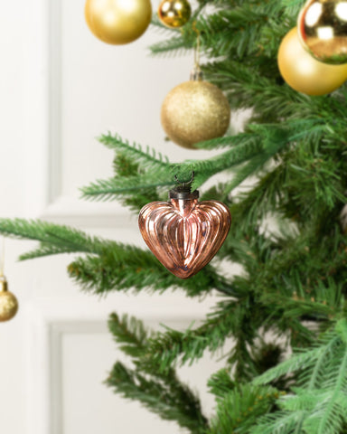 Cupid Fluted Heart Ornament