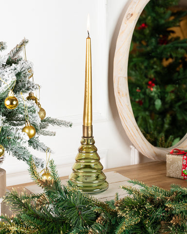 Tinsel Tree Candleholder Green A