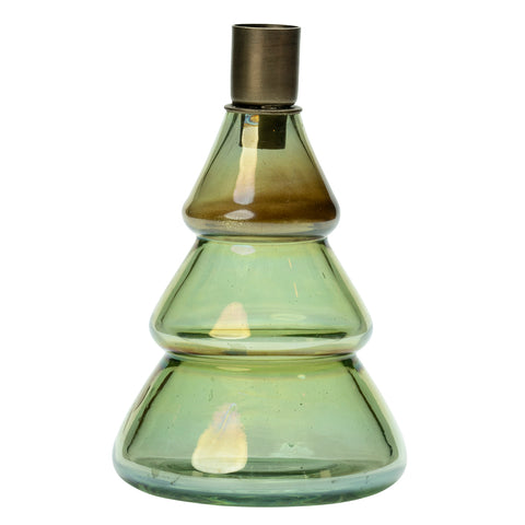 Tinsel Tree Candleholder Green B