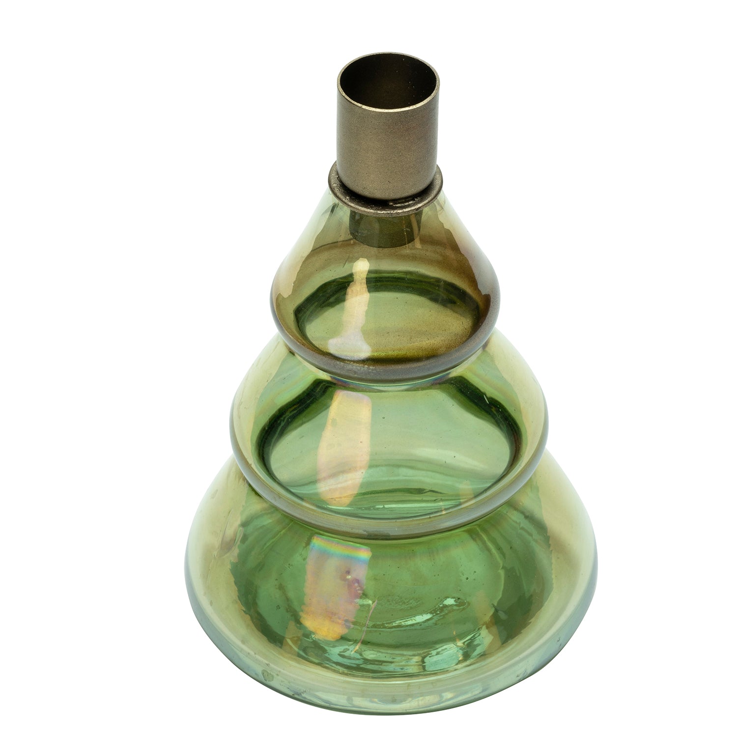Tinsel Tree Candleholder Green B