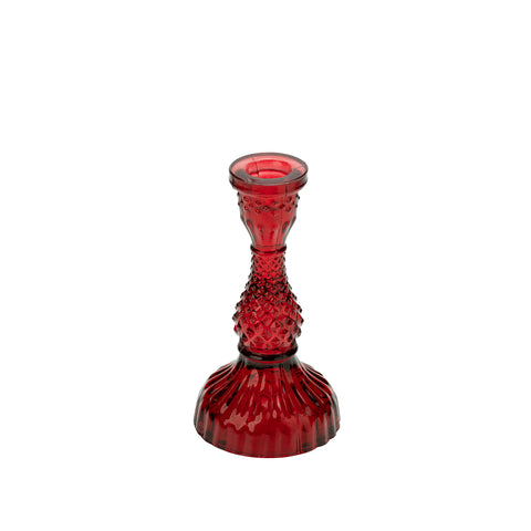 Tinsel Candleholder Red L