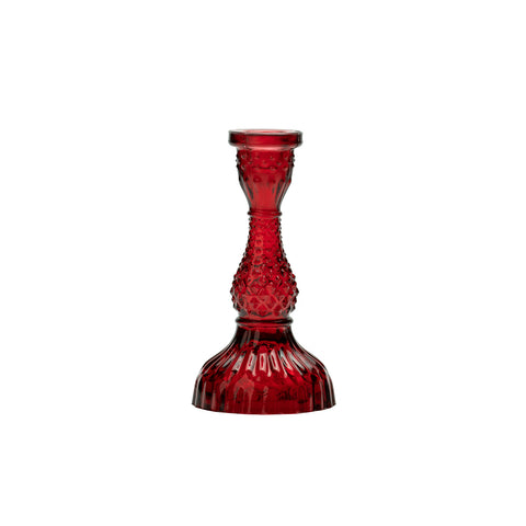 Tinsel Candleholder Red L