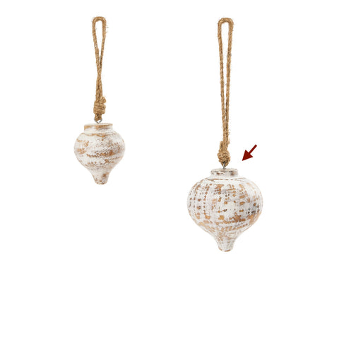 Cedar Belly Ornament White L