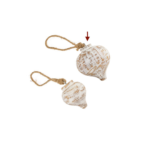 Cedar Belly Ornament White L