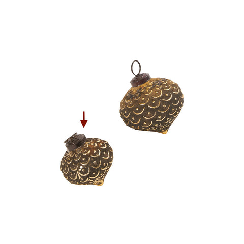 Mist Ribbed Ornament Gold S