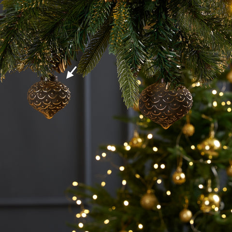 Mist Ribbed Ornament Gold S