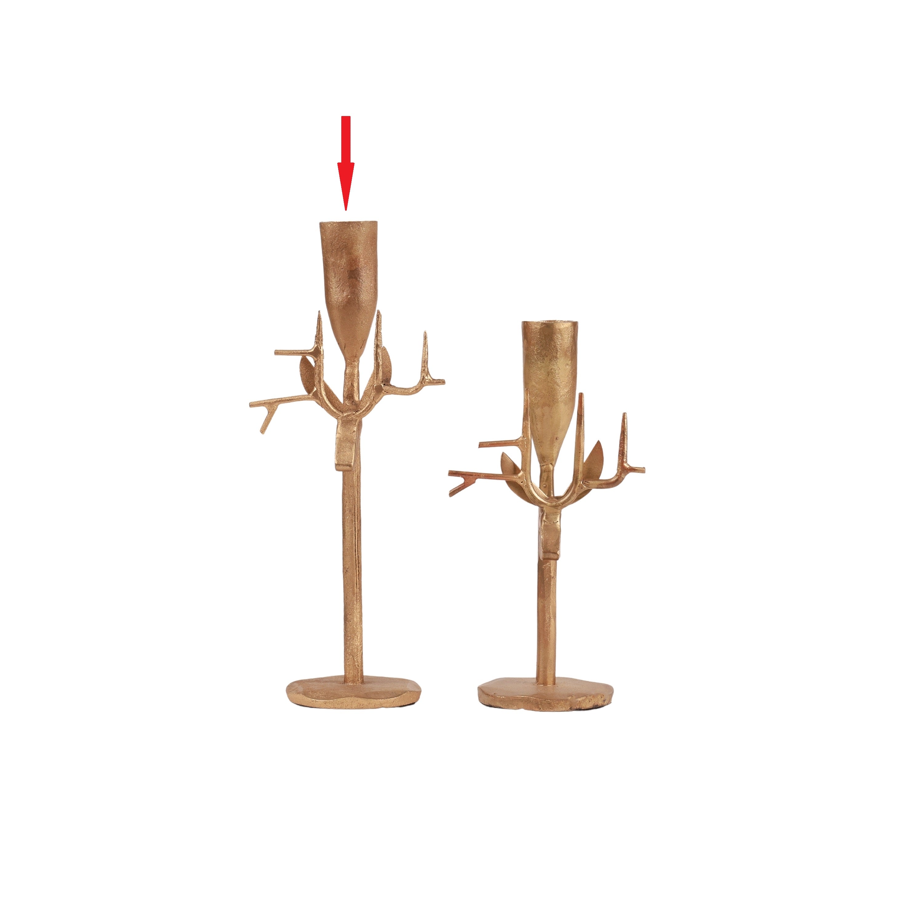 Aster Reindeer Candleholder Gold L