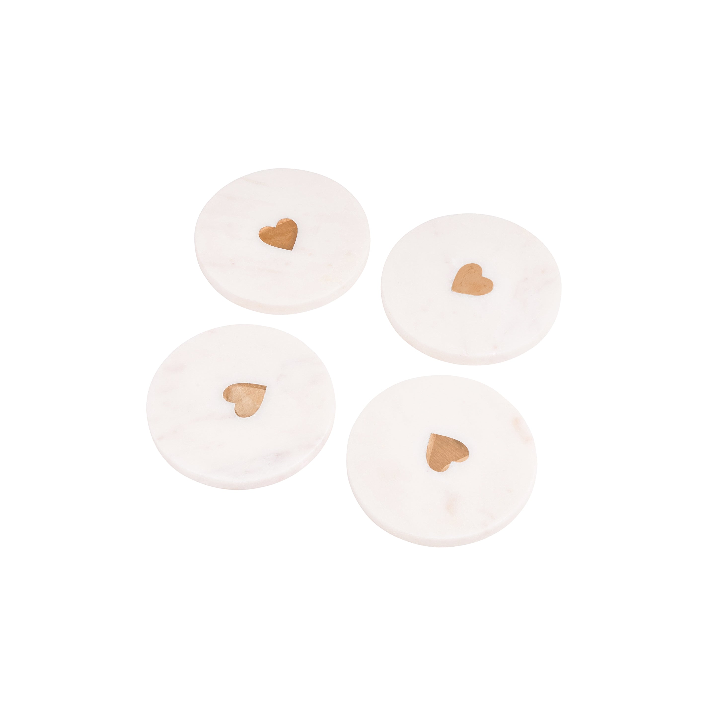 Aquila Heart Marble Coasters S/4
