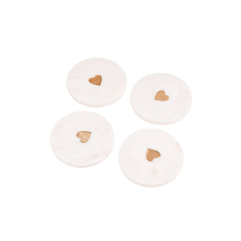 Aquila Heart Marble Coasters S/4