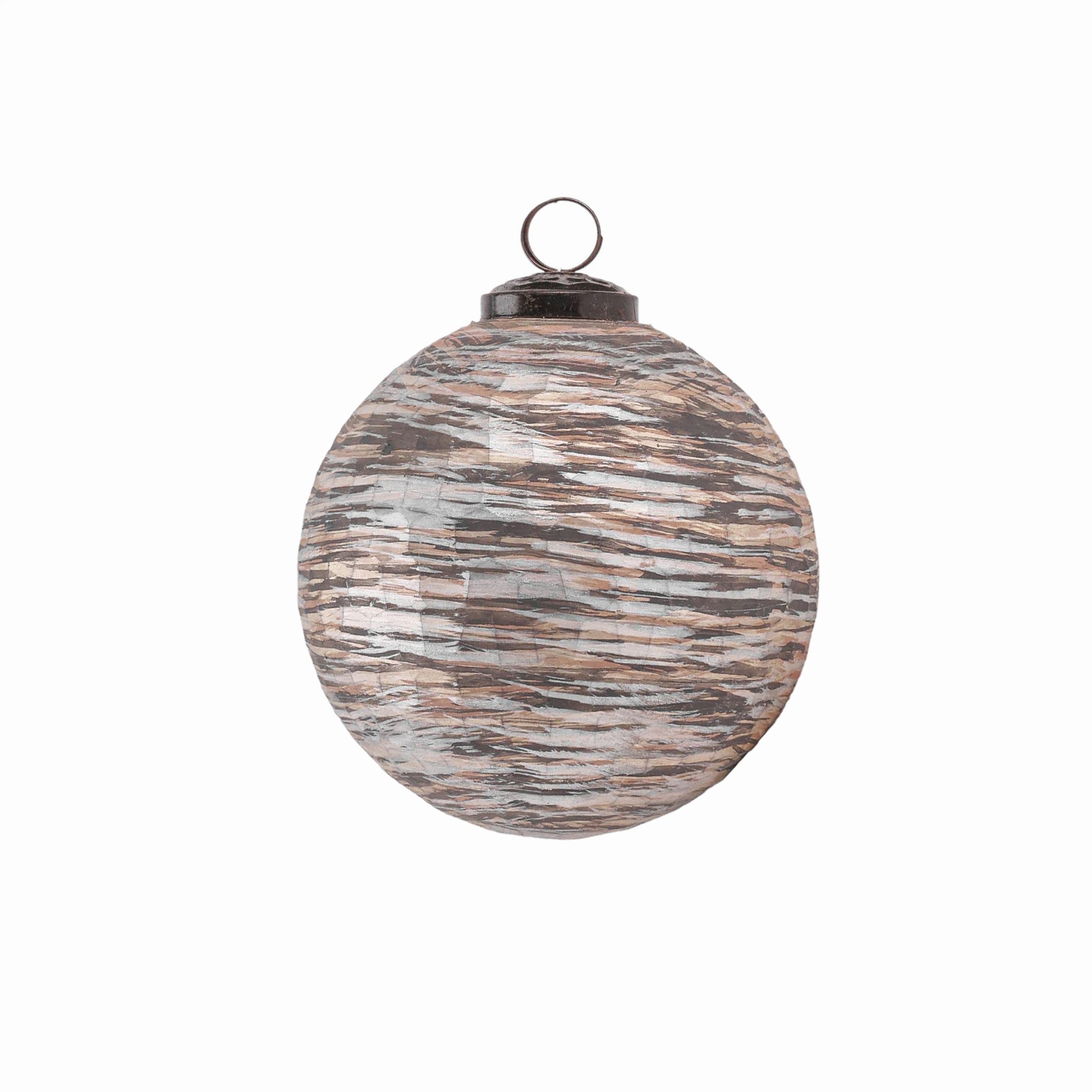 Mist Ribbed Ornament Grey L