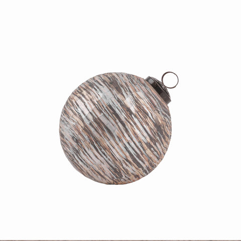 Mist Ribbed Ornament Grey L