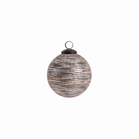 Mist Ribbed Ornament Grey S