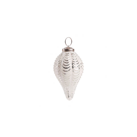 Sterling Pine Ornament White L