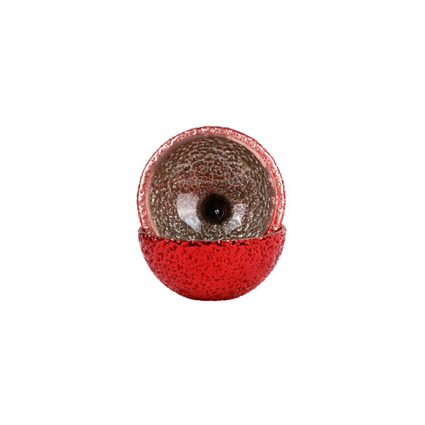Dazzle Ribbed Lid Candleholder Red S
