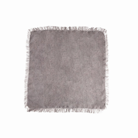 Nyla Fringed Napkin Grey S/4