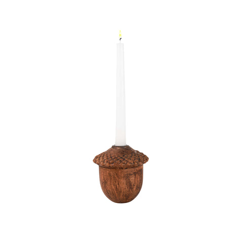 Juno acorn candleholder woody