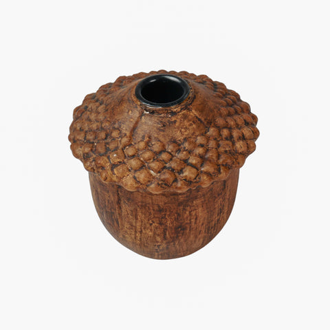 Juno acorn candleholder woody