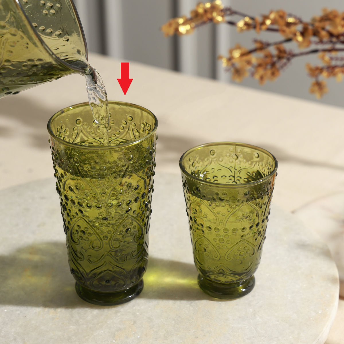 Nora drinking glass green L